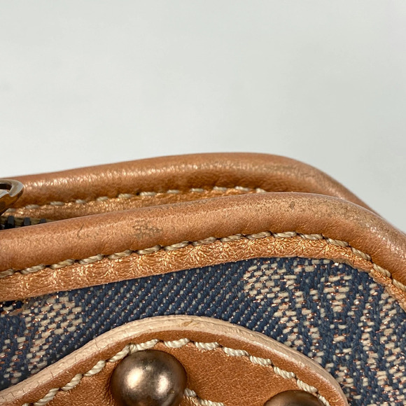 CELINE Shoulder Bag denim blue Paris Macadam – My True Luxe Celine Paris Macadam Shoulder Bag Hobo Glitter Denim Blue Brown